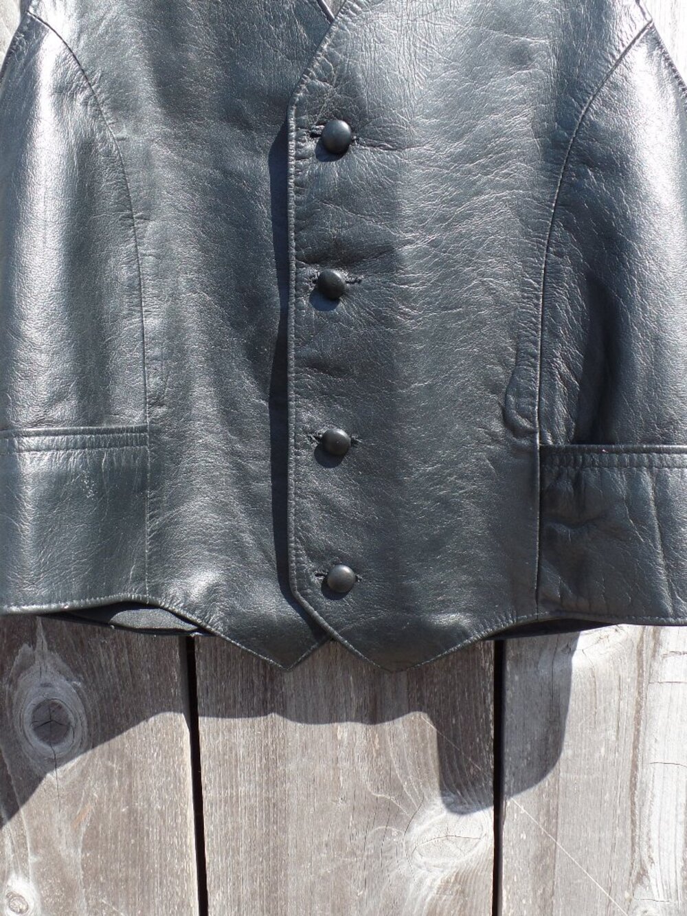 PIONEER Wear Women's VEST Vintage Black Leather USA SIZE 38 MEDIUM - Picture 4 of 10